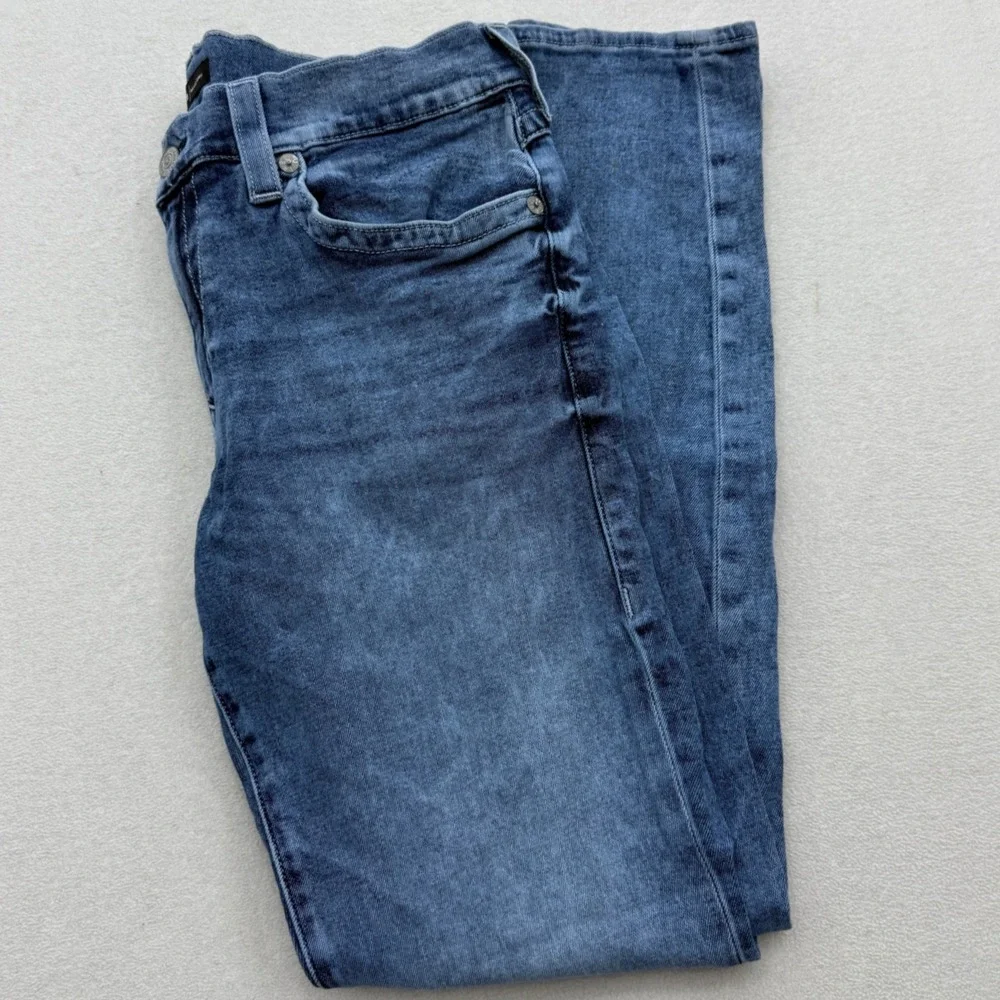 True Religion Rocco Relaxed Skinny Mens Size 36‎ Jeans Blue Acid Wash Pockets